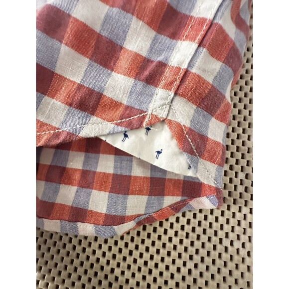 Tommy Bahama Linen‎ Blend Shirt Men L Plaid Gingham Short Sleeve Button Down Up - Picture 13 of 13